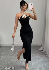 Lettuce Trim Ruched Trumpet Sleeve Halter Neck Maroon Cropped Tee