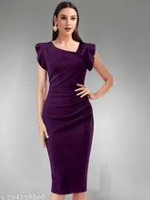 Short Sleeve Wine Dress For Woman