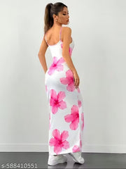 Pink Flower Maxi Dress