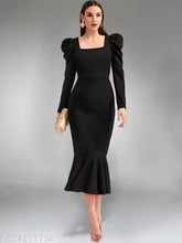 Full Sleeve Black Dress For Woman