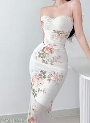 White imported net dress