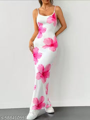 Pink Flower Maxi Dress