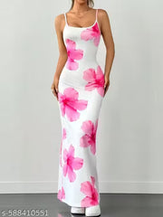 Pink Flower Maxi Dress