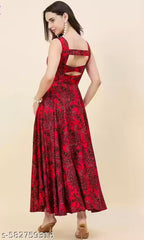 CNQFS FASHION'S STYLISH PRINTED CREPE FABRIC DRESS FOR WOMEN