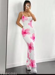 Pink Flower Maxi Dress
