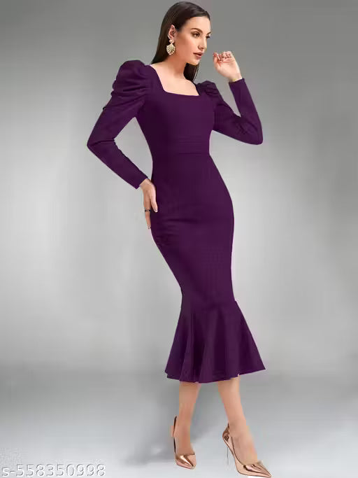 Sleeveless Wine Dress For Woman