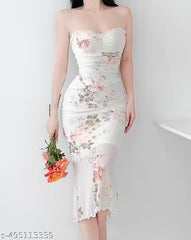 White imported net dress