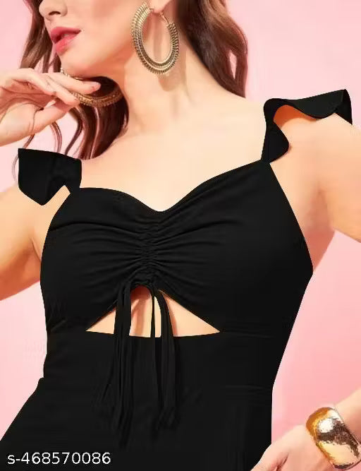 Black Color Western Bodycon Dress / Western Cut-Out Bodycon Dress / Western Dress